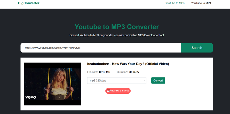 Bigconverter 完成 YT 轉 MP3